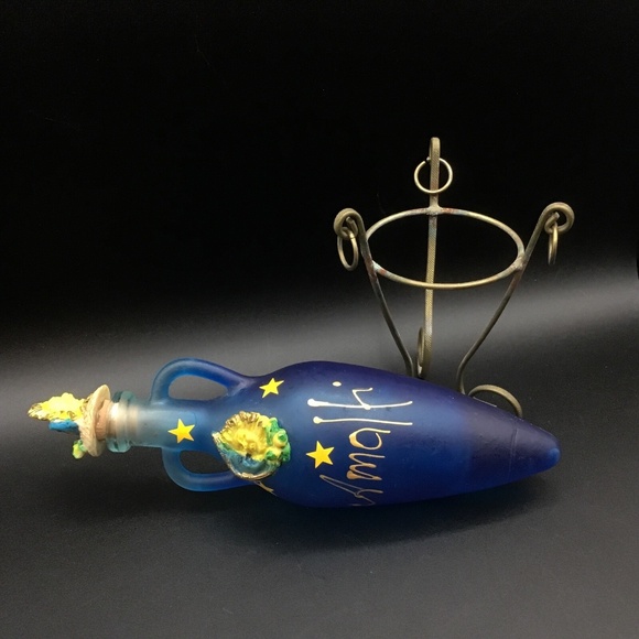 Italian Amalfi Souvenir Glass Amphora/Flask w Metal Stand and 4 Limoncello fr - Picture 16 of 16